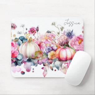 Autumn Pumpkins and Flowers  Mouse Pad