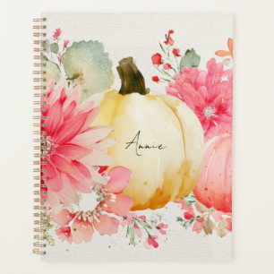 Autumn Pumpkins and Flowers Planner