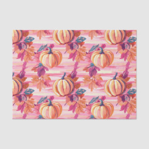 Autumn Pumpkins and Leaves Fall Pattern Decoupage Tissue Paper