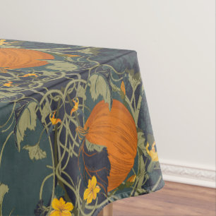 Autumn Pumpkins and Vines Art Nouveau Tablecloth