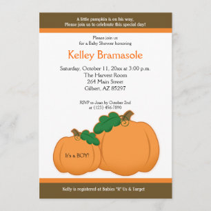 Autumn Pumpkins Baby Shower 5x7 Invitation