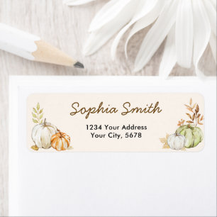 Autumn Pumpkins Baby Shower Address Return Address Label