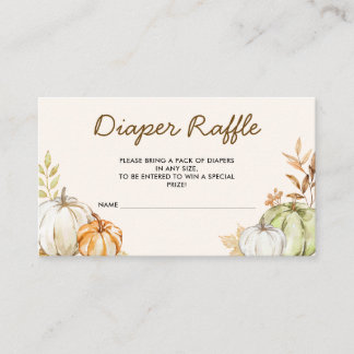 Autumn Pumpkins Baby Shower Diaper Raffle Enclosure Card