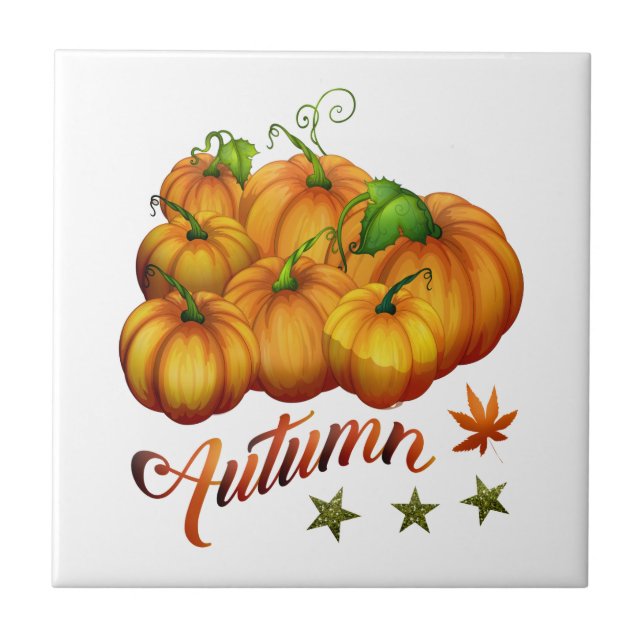Autumn pumpkins        ceramic tile (Front)