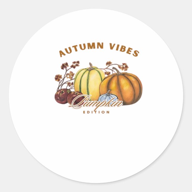 Autumn pumpkins Classic T-Shirt.png Classic Round Sticker (Front)
