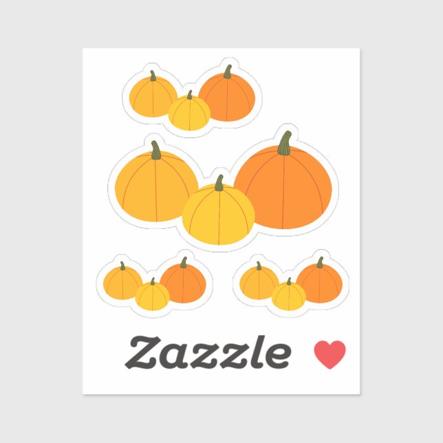  Autumn pumpkins Custom-Cut Vinyl Sticker (Sheet)