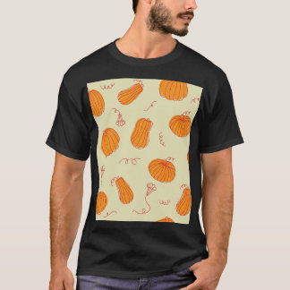 Autumn Pumpkins: Doodle Orange Pattern. T-Shirt