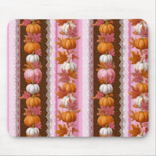 Autumn Pumpkins & Floral Lace Seamless Pattern (2) Mouse Pad