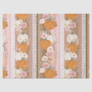 Autumn Pumpkins & Floral Lace Seamless Pattern Tissue Paper