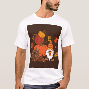 Autumn Pumpkins Gnome Spice Card T-Shirt