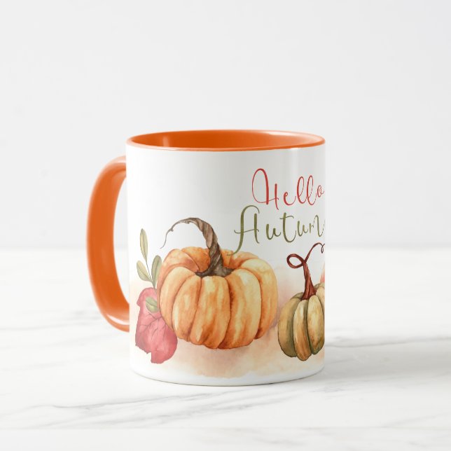 Autumn - Pumpkins Hello Autumn Mug (Front Left)