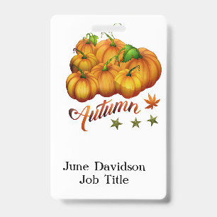 Autumn pumpkins ID badge