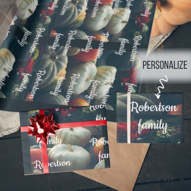  Autumn pumpkins in a rustic garden Wrapping Paper (Creator Uploaded)