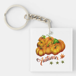 Autumn pumpkins key ring