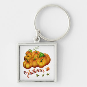Autumn pumpkins key ring