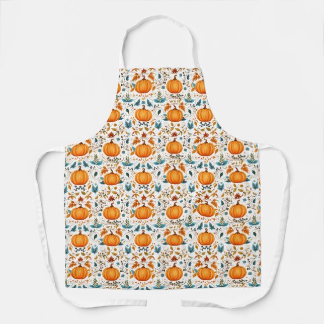 Autumn Pumpkins Print Apron (Front)