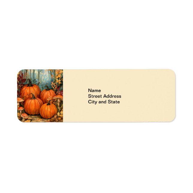 Autumn Pumpkins Return Address Label (Front)