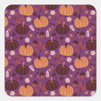Autumn pumpkins square sticker