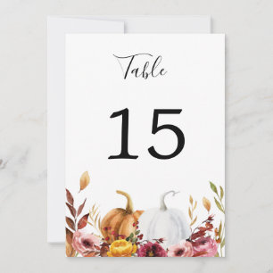 Autumn Pumpkins Table Number