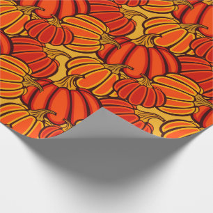 Autumn pumpkins wrapping paper