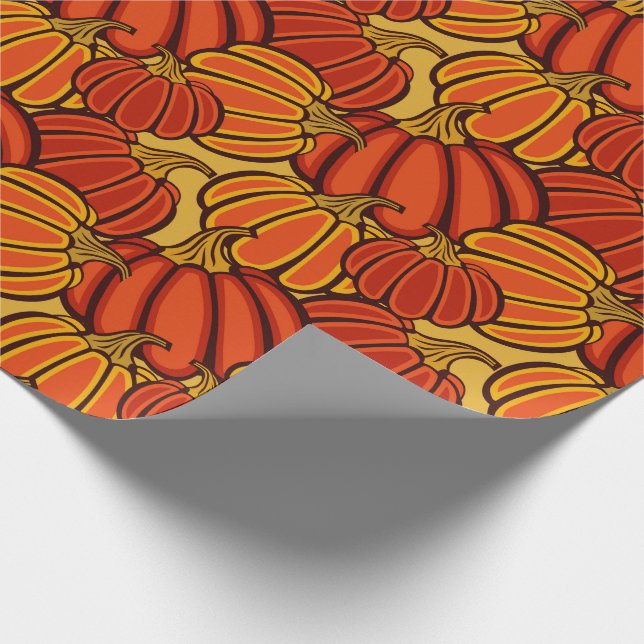 Autumn pumpkins wrapping paper (Corner)