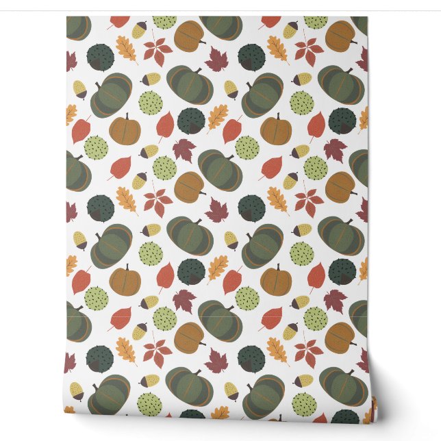 autumn pupmkins pattern wallpaper (Unrolling)