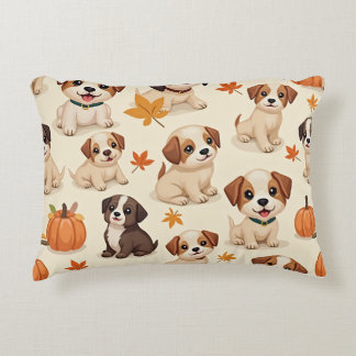"Autumn Puppies Decorative Pillow" Cushion