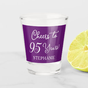 Autumn Purple Cheers to 95 Years 95th Birthday Shot Glass