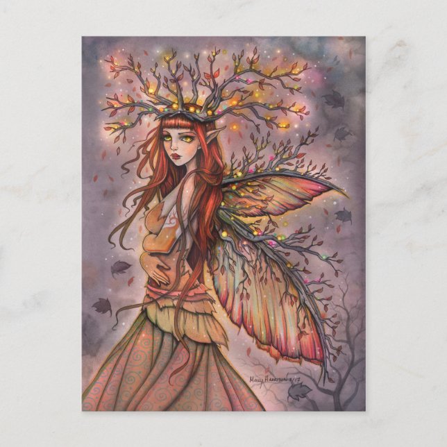 Autumn Queen Fantasy Art by Molly Harrison Postcard (Front)