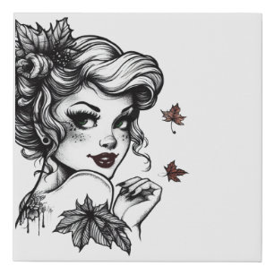 Autumn Queen Faux Canvas Print