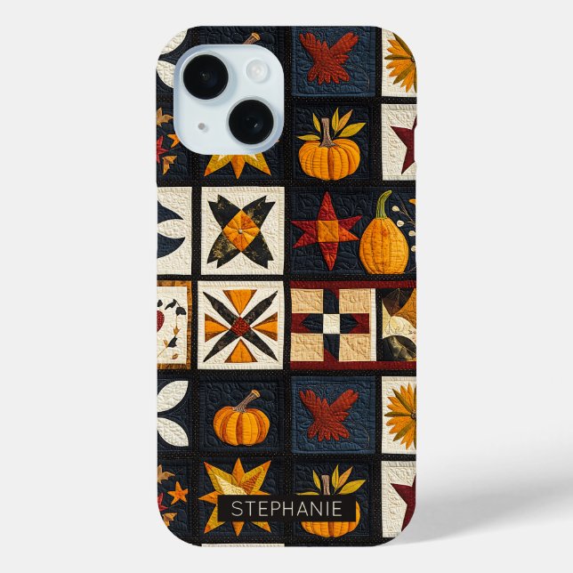 Autumn Quilt Block Pattern | Rustic Harvest Case-Mate iPhone Case (Back)