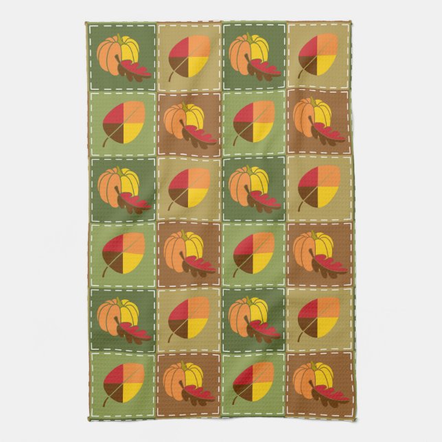 Autumn Quilt Kitchen Towel (Vertical)
