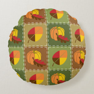 Autumn Quilt Round Pillow