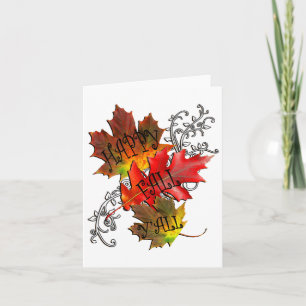 Autumn Quote Happy Fall Y'all Card