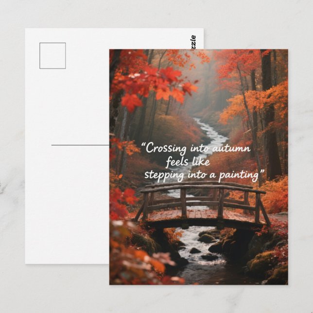 Autumn Quotes Forest Trees Leaves Ways  Postcard (Front/Back)