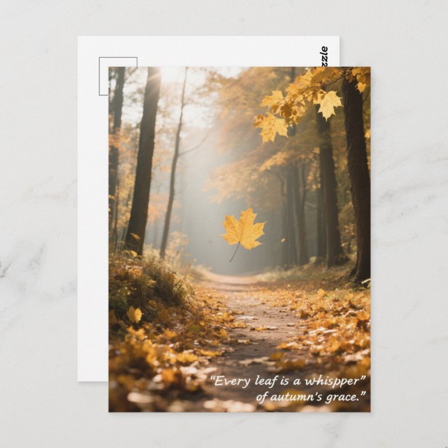 Autumn Quotes Forest Trees Leaves Ways  Postcard (Front/Back)