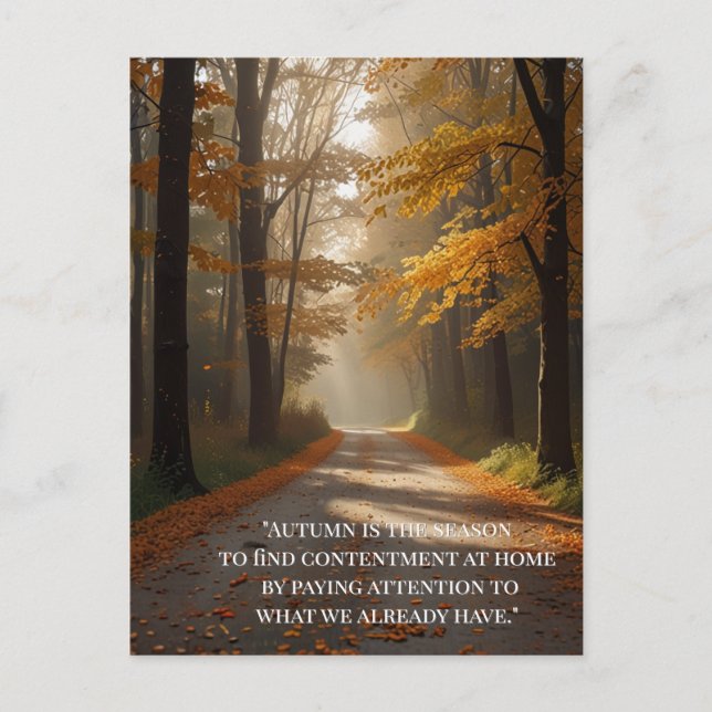 Autumn Quotes Forest Trees Leaves Ways  Postcard (Front)