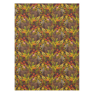 Autumn Rabbit on black Tablecloth