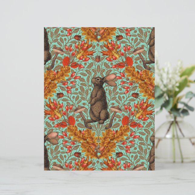 Autumn rabbit on light green (Standing Front)