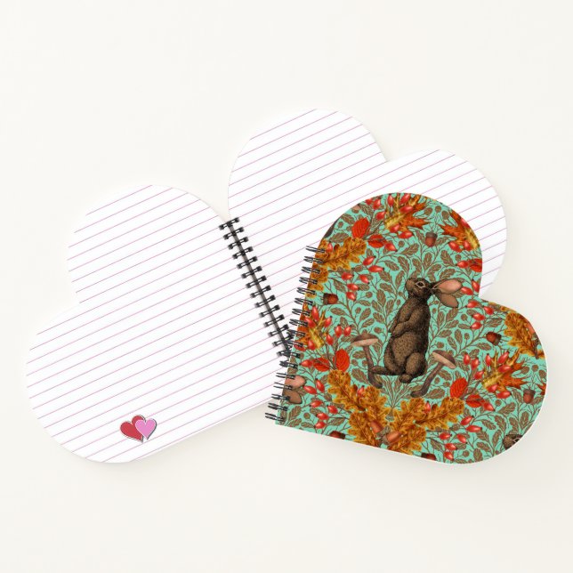 Autumn rabbit on light green notebook (Inside)