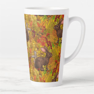 Autumn Rabbit on ochre Latte Mug