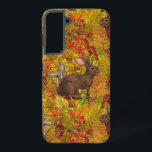 Autumn Rabbit on ochre Samsung Galaxy Case<br><div class="desc">Hand-painted cute rabbit and autumn flora.</div>