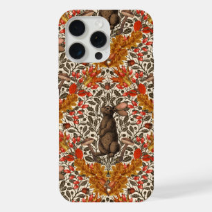 Autumn rabbit on off white iPhone 15 pro max case