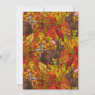 Autumn Rabbit on red