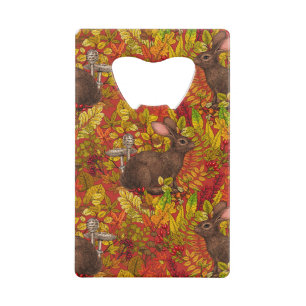 Autumn Rabbit on red