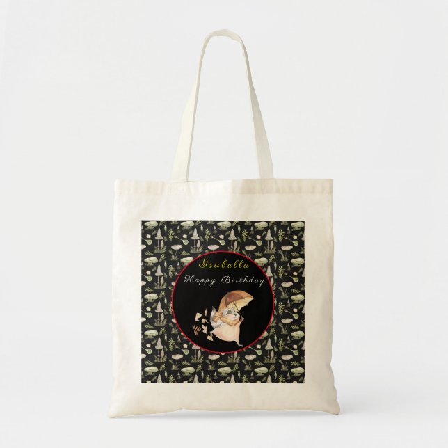 Autumn Racoon Customise Text and Colour Tote Bag (Front)