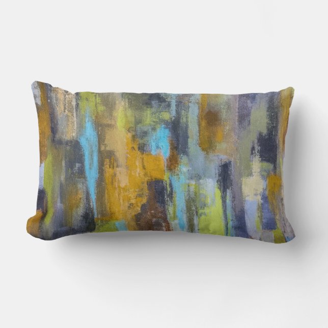 Autumn Rain Poly Lumbar Throw Pillow (Front)