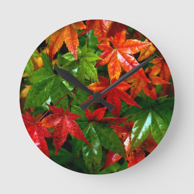 Autumn Rain Round Clock (Front)