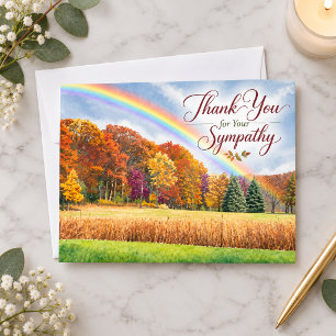 Autumn Rainbow Sympathy Thank You Card