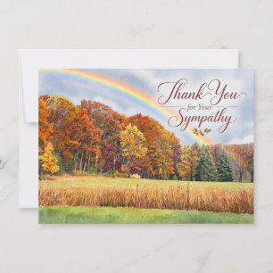 Autumn Rainbow Sympathy Thank You Card